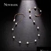 Pendant Necklaces Handmade Simple Delicate Gold Layered Chokers For Women Girls Chain Necklace With Artificial Pearl Wholesale Drop D Dhv9U