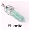 Charms Fluorite Pendum Hexagon Prism Crystal Natural Stone Pendant Quartz Women Men Halsband Hitta smycken Drop Delivery 2021 Findi DH5BA