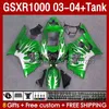 Suzuki GSXR-1000 K 3 GSXR 1000 CC K3 03 04 BODYS 147NO.193 GSX-R1000 1000CC GSXR1000 03-04 GSX R1000 2003 2004注入型フェアリングタンクグリーンフレーム