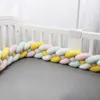 Bed Rails 4 Strands Baby Crib Braid Bumper Cot Side Protector Infant Bebe Bedding Set For Baby Girls Boys Braid Knot Pillow Cushion Decor 220827