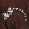 Hair Accessories Luxurious Crystal Pearl Butterfly Soft Wedding Bridal Tiara Headbands Bride Headpiece Women Ornaments Jewelry Acc Qy Dh5Vt