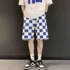男性用バギーの格子縞のショートパンツ夏のファッショントレンドストリートウェアボトムズティーンエイジエイジングのバスケットボールスウェットパンツショートビーチ服T220825