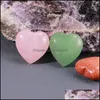 Stone 20X10Mm Heart Statue Natural Carved Decoration Quartz Hand Polished Healing Crystal Reiki Trinket Gift Room Ornament Drop Deliv Dh0Ab