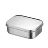 Dinnerware Sets Stainless Steel Table Utensils Lunch Boxes Creative Box Bento Picnic Tableware Storage Container With Wood Wholesale