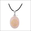 Подвесные ожерелья модная йога символ натуральный камень чакра розовая кварца Рейки Хисталлические чакр колье для женщин -ювелирных изделий DHBNC