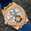 R8F V3 Flying Tourbillon A2950 Automatic Mens Watch Selfwinding 2653 Extra Thin 41mm Rose Gold SIHH Blue Dial Rubber Strap 2022 Super Edition Pureitme D4