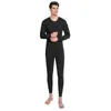 Mens Thermal Underwear Solid Set Winter Warm Fleece Compression Snabbtorkning L￥nga Johns kl￤der 220826