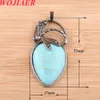 Natural Stone Pendant Dragonfly Drop Lapis Turquoises Copper Plated Pendant for Necklace Jewelry Craft Making BO906