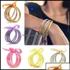 Bangle armband smycken alla v￤der glitter fyllda stardust sile cirkel kvinnor bowknot gel￩ armband armband femme 5 st/set drop de dhx5t