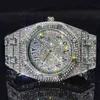 MISSFOX diamant homme montre platine classique marque montre hommes chiffres arabes Quartz luxe Relgio Masculino Hiphop mode