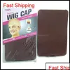 Wig Caps Deluxe Cap 24 Units 12Bags Hairnet For Making Wigs Black Brown Stocking Liner Snood Nylon Me Qylnyf Babyskirt Drop Delivery Dhj3O