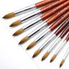 Nail Brushes Kolinsky Acrylic Brush Set Good Quality Art Mink Wood Handle Gel Builder Manicure Drawing Tools Size 8-24295N