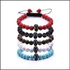 Beaded Strengen Verstelbare Armband Lavasteen Essentiële Olie Diffuser Gevlochten Touw Yoga Heren En Dames Drop Levering 2021 Sieraden Beha Dhfbm