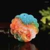 Подвесные ожерелья 1pc натуральный цвет Hetian Jade Stone Peacock китайский жадитовый украшение шарм Рейки Амулет Ручной резные подарки для женщин мужчин