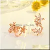 Stud Creative Fashion Star And Moon Ring Female Ins Tide Open Rings Two-In-One Cold Wind Tail Set Drop Delivery 2021 Jewelry Earrings Dhije
