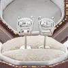 Серьги с грибами серебро 925 Оригинальный блестящий бриллиантовый тест за 1 CT Всего 2 карата D Цвет Moissanite Diefion Jewelry Jewelry