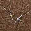 Anniversary Women Necklace Pendant Necklaces Design Punk Zircon Cross Jewelry Fashion Men Valentine Day Gift 50CM