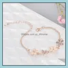 Link Chain Women Flower Link Anklet Armbanden Cat Eye Opal Anklets Fashion Charm Trendy Accessories Bangles Sieraden Drop levering 202 DHNQA