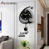 Relógios de parede Meisd Design Modern Relógio Operado por pêndulo criativo Relógio preto Horloge decorativo Horloge