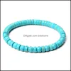 Bedelarmbanden 6 mm blauw witte turquoises stenen armband vrouwelijke kralen yoga energie sieraden vrouwen geschenken druppel levering 2021 dhseller2 dhjyl