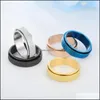 Band Rings Women Steel Ring Men Girl Boy Anxiety Relief 6Mm Fidget Sier Gold Blue Stainless Jewelry Perfect Weddings Parties Celebrat Dh3Uw