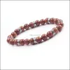 Fili di perline Ladies Men 8Mm Bracciale in pietra naturale Yoga Beads Jewelry Gift Drop Delivery 2021 Bracciali Carshop2006 Dhwwd