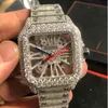 2022 New Skeleton Sier Moiss anite Diamonds Watch PASS TT Quartz movement Top quality Men Luxury Iced Out Sapphire Watch with box