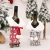 Juldekorationer Noel för Hem Santa Wine Bottle Cover Snowman Stocking Gift Holders Xmas Navidad Decor Happy Year 2022