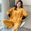 Frauen Schlaf Lounge winter Flanell Warme Pyjamas Frauen Langarm Hause Anzug Damen nachtwäsche cartoon Samt Pyjama set Verdicken feminino Pyjamas 220827