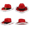 Berets Luminous Tiara Cowgirl Hat Western Style Cowboy Birthday Party Caps With Feather Sequin Decoration Crown Night Club