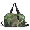 ダッフェルバッグAnyfocus Brand Bag Men Men Women Animal Monkeyプリントバッグ荷物高品質の肩ファッションクール旅行