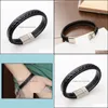 Bracciale in pelle con fili di perline Chakra Lava Rock Cowe Braided Mens Healing Ncing Bracciali genuini Chiusura magnetica Drop Delivery 2021 Dhmeg