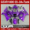 OEM-mässor för Suzuki GSXR-1000 K 3 GSXR 1000 CC K3 03 04 BODS 147NO.159 GSX-R1000 1000CC GSXR1000 03-04 GSX R1000 2003 2004 Injektion Mögelmässan Glossy Purple