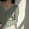 Женские куртки укороченные кардиганские женщины vneck solid spence sexy sexy slim simple 4 цвета корейский стиль Allmatch College Basic Ladies Chic 220827