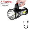 Iluminação recarregável de 4 modos Light super brilhante lâmpada de mão portátil adequada para acampamento ao ar livre