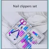 Nail Manicure Set Colorf Care Tools Set 7 10 12 15st/Set Clippers Scissors Tweezer Pedicure Travel Grooming Kit Drop D HomeIndarustry Dhkiw