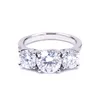 Anneaux de mariage Tianyu Gems 3 pierres or blanc 14k18kpt950 Femmes 328CTW Round Cut Moissantie Diamonds Anneau de fiançailles bijoux 22087754604