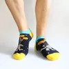 Erkek Çorap 5 Çift Yenilik Komik Gündelik Ayak Bileği Moda Renkli Harajuku Izgara Uzay Pamuk Mutlu Boyut EU3946 220826