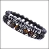 Бисерные пряди 10 %/set 2pcs Black Beads Bracelet Set для мужчин Женщины заживление энергии браслеты ручной работы ручной работы по доставке 2021 Vipj dhfna