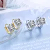 Orecchini a cerchio in argento 925 con zirconi in oro 18 per le donne Gioielli con ciondoli da sposa Regalo di Natale