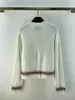 Pulls pour femmes Designer New Automne Hiver Milan Runway O Neck Long Sleeve High End Jacquard G8NO