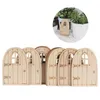 Decorative Objects Figurines 20pcs Mushroom Elf Doors Lovely Mini Fairy Door Garden Adornment Miniature Decoration For Park Unpainted Wooden Pieces 220827