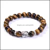 Beaded Strands 8Mm Buddha Beads Bracelets Bangles Natural Stone Charm For Women And Men Jewelry Bracciali Lava Pseiras Drop Delivery Dhugw