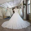 Princess A Line Wedding Dresses Off The Shoulder Lace Appliqued Beads Bridal Gowns Custom Made Sweep Train Plus Size