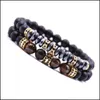 Бисерные пряди 10 %/set 2pcs Black Beads Bracelet Set для мужчин Женщины заживление энергии браслеты ручной работы ручной работы по доставке 2021 Vipj dhfna