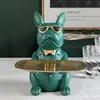 Objets décoratifs Figurines Résine Bulldog Art Sculpture Chienne cool DÉCORATIVE FIGURIN COIN BANDE COIN BANK ENTRANCE CLÉ 220827