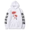 Felpe con cappuccio da uomo Felpe con cappuccio Anime giapponese Tokyo Ghoul Spider Lily Uomo Donna Felpa Harajuku Autunno Moda unisex Streetwear Kanekiken Tops 220826