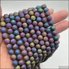 الأحجار الكريمة السائبة 8 مم Druzy Agate Crystal Round Beads 48pcs Dursy Quartz Organic Gemstone Cerrical Energy Stone Stone Power for Jewe DHS9B