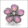 Komponenter HQ Snap Button Jewelry Colorf Rhinestone Flower 18mm 20mm Metal Snaps Knappar Fit Armband Bangle Noosa N011 Drop Leverans Dheak