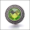 Charms Sier Color Snap Button redonda Rount Women Jóias Descobertas Rhinestone 18mm Metal Snaps Buttons